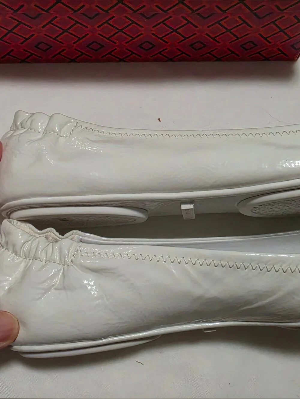 Tory Burch Minnie Travel Ballet Leather Logo, Soft Patent Leather